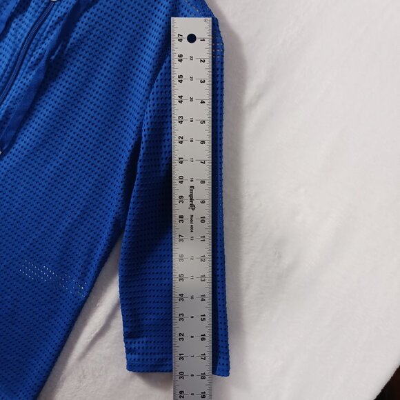 Chico's, Weekends by Chico's, S, cobalt Blue Mesh, Zip, Hooded 3/4 Sleeve Jacket - Picture 11 of 16